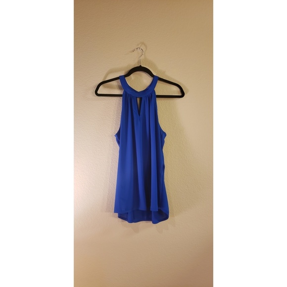 Papermoon Tops - Blue Keyhole Loose Fit Tank